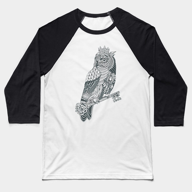 Owl King Baseball T-Shirt by rcaldwell